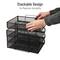 Mind Reader Stackable Paper Tray, Desktop Organizer, File Storage, Office, Metal Mesh, 10.5"L x 13.5"W x 11.25"H, 4 Pcs., Black